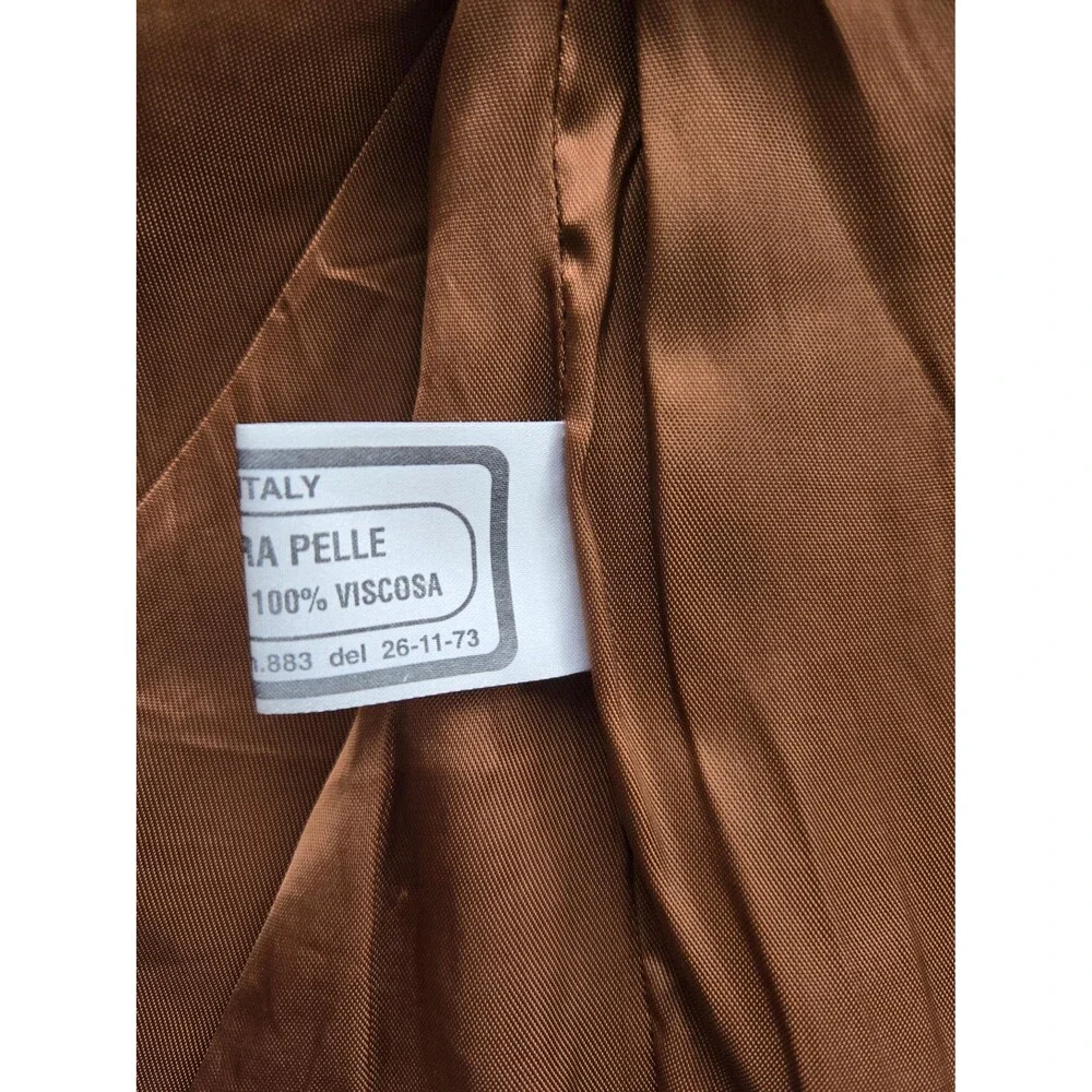 Vintage Italy-made atelier rust brown nappa leather café racer jacket - mens XL‎